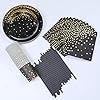 ANECO 146 pieces Black With Gold Foil Party Supplies Disposable Party Tableware Set for Graduation, Party, for 24 Guests