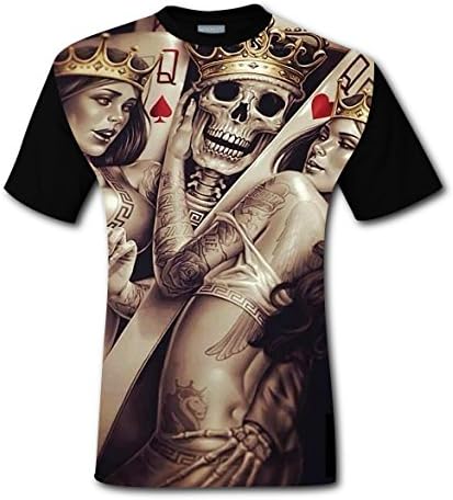 plse Men 3D Printed Skull Hugs Sexy Beauty Fathers Day Short Sleeve T-Shirt Tee