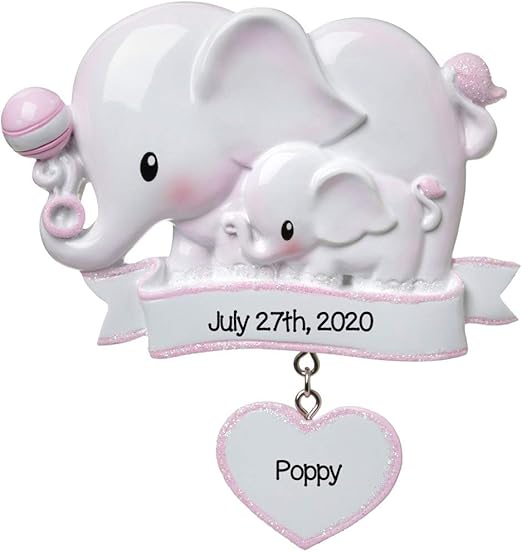 baby elephant christmas ornament