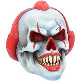 Nemesis Now Scary Clown Skull Ornament, Play Time Hand-Painted Resin Horror Decoration with Red Makeup and Sharpened Teeth for Gothic Decor, 18cm