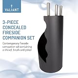 Valiant Fun 3-Piece Concealed Fireside Companion Set Black Satin Finish view 2