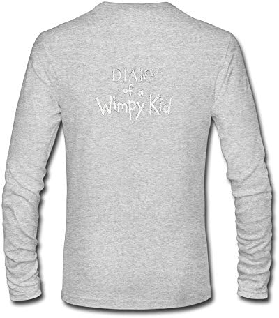 HXang Neck Long Sleeve Cotton T Shirt For Men Diary of A Wimpy Kid Tee Shirts SizeKey1HeatherGray