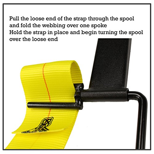 Cargo TieDowns Strap Winder, Black Powder Coated Steel, Rollup