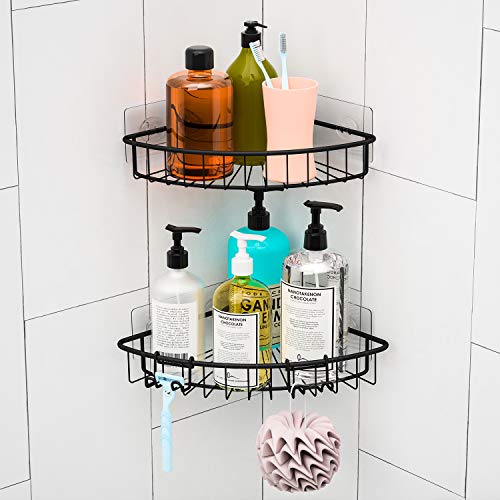 SMARTAKE 2Pack Corner Shower Caddy, Stainless Steel Adhesive Bathroom Shelf with Removable