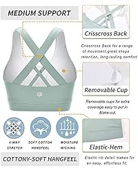 RUNNING GIRL Sports Bra for Women, Criss-Cross Back