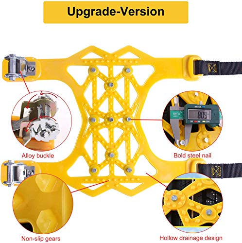 Car Tire Snow Chains - Premium Quality Strong Durable All Season Anti-Skid Car, SUV, and Pick Up Patterned Tire Chains for Emergencies and Road Trip