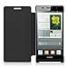 kwmobile Practical and chic FLIP COVER case for Huawei Ascend P6 in black