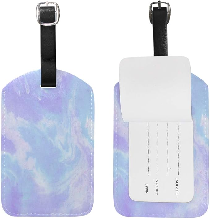 Amazon Co Jp マーブルインク壁紙アート手荷物 スーツケース タグ レザー Id ラベル 旅行用 2個 旅行用品 旅行小物 通販