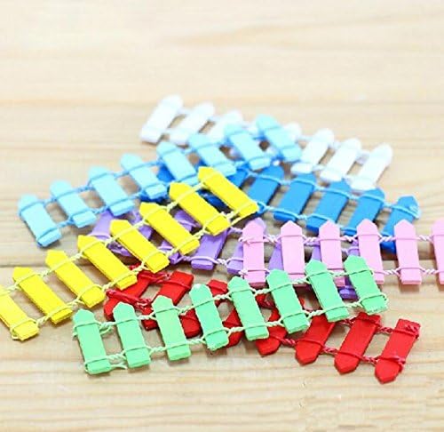 KOOMAGIC 10Pcs Mini Wood Picket Flexible Fence Miniature Fairy Garden Micro-landscape Accessory Kits Home Garden Outdoor Decoration Ornaments Plant Pots Bonsai DIY Craft Decor (Coffee)