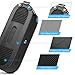MoKo Carrying Case for Beats Pill+, Premium Vegan PU Leather Protective Cover Bag Sleeve Skins for Dr. Dre Beats Pill+ Portable Speaker, with Holding Strap & Carabiner, BLACK