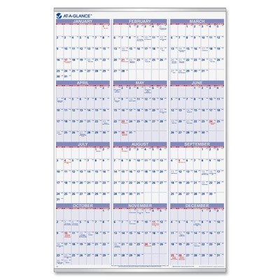 AT-A-GLANCE Yearly Wall Calendar, January 2018 - December 2018, 24