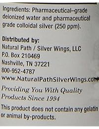 Natural Path Silver Wings Colloidal Silver Mineral Supplement, 250 pm, 1 Fluid Ounce
