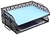 EasyPAG 2 Tier Stackable Desktop Document Letter Tray Organizer| The Mesh Collection ,Black