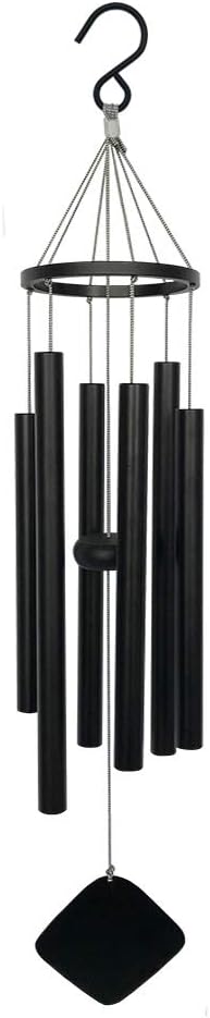 BLESSEDLAND Premium Wind Chimes-6 Hollow Aluminum Tubes, 28" Wind Chime for Garden, Yard, Patio and Home Decoration (Black) … : Garden & Outdoor