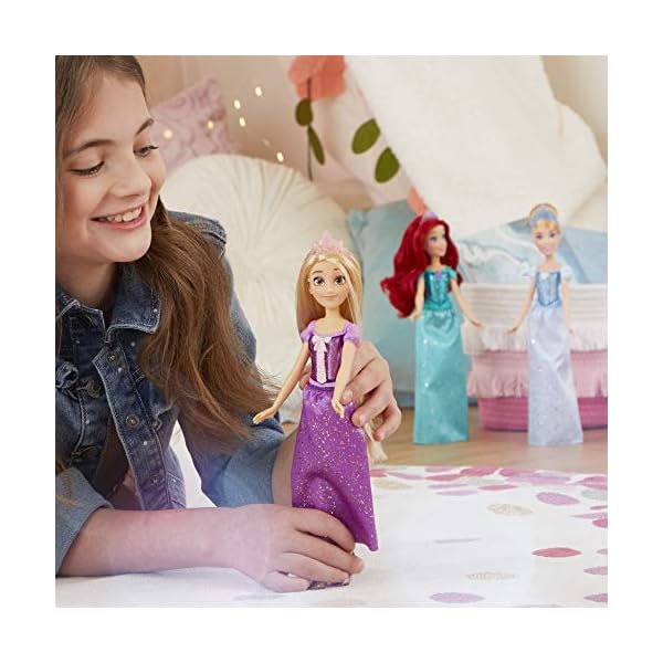Disney Princess Royal Shimmer Rapunzel Doll, Fashion Doll with Skirt and Accessories, Toy for Kids Ages 3 and Up