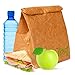 Reusable Lunch Bag Brown Paper Lunch Bag Box Sack Insulated – Retro Paper Bag Durable Thermal Bento Cooler Leak Prompting Picnic Container with Magnetic Closure Kids Adults