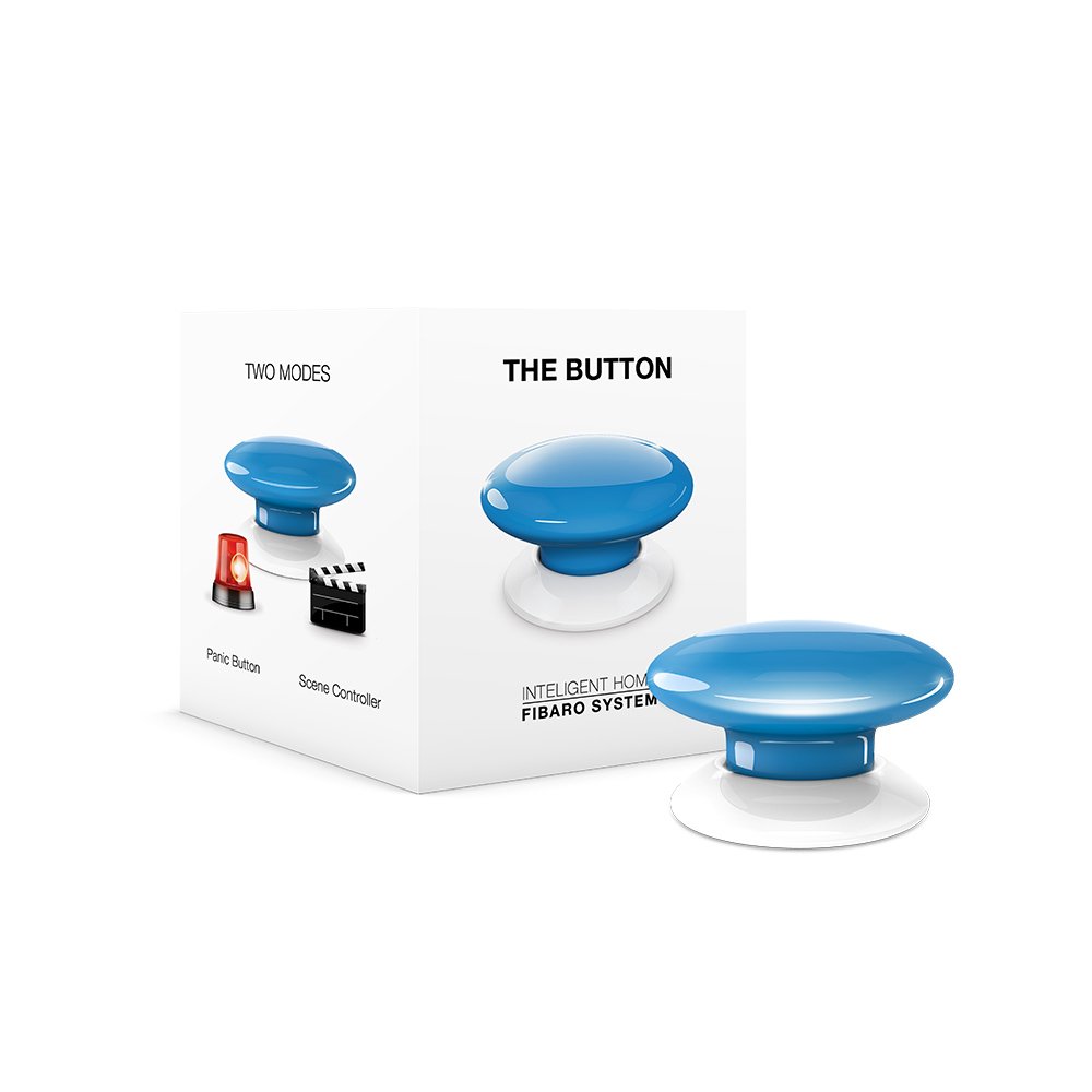 FIBARO The Button Z-Wave Plus Scene Controller On-Off Trigger, FGPB-101-6, Blue