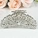 Beautyxyz Woman's new heart design XLarge 4 inch metal rhinestones hair clip claws (silver)