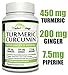 Turmeric Curcumin Ginger Capsules - 60 Organic root pills with Black Pepper. Quickly Absorbed Pure Ayurveda Bio Miracle