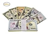 WLIFE Movie Prop Money Full Print 2 Sided 140PCS Set of:$1,$2, $5, $10, $20, $50, $100 Dollar Bills, Motion Picture Money 100 Dollar Bills Realistic Money Stacks,Copy Money Play Money That Looks Real