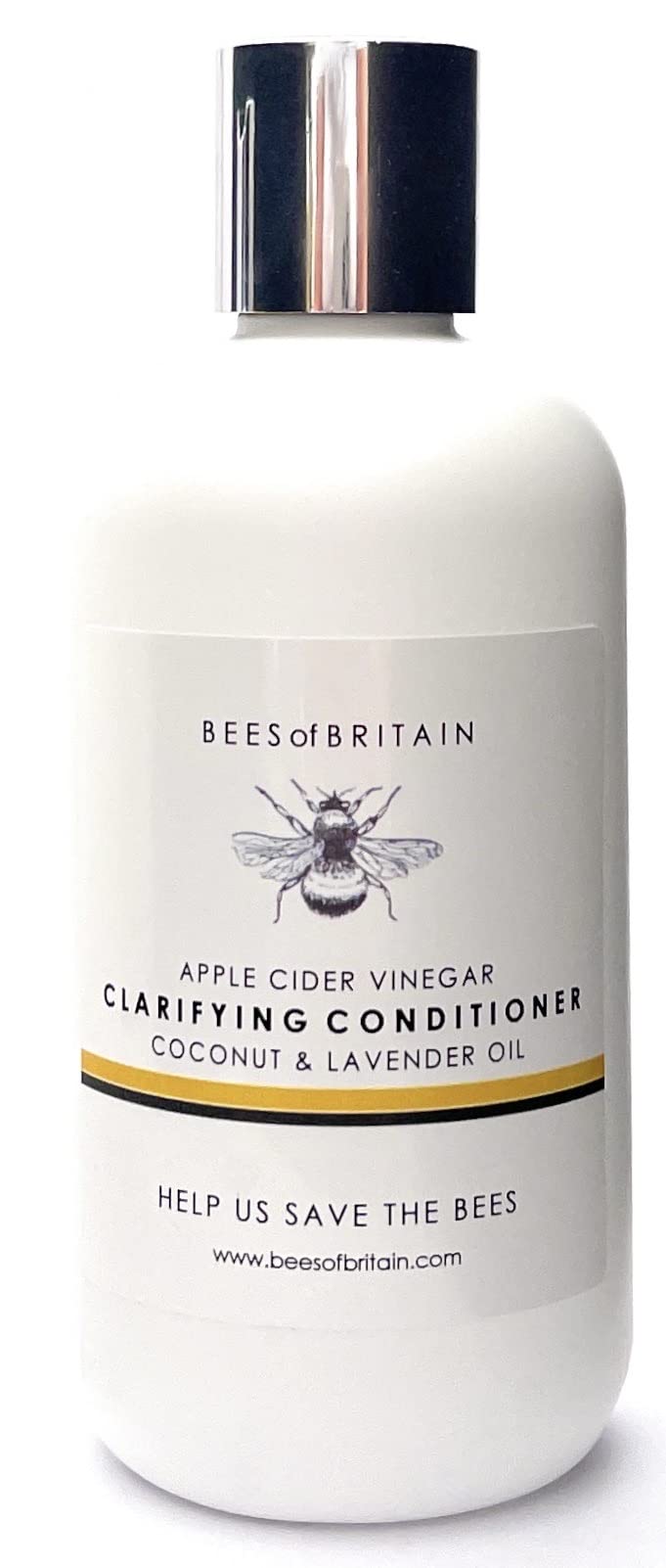 BEES of BRITAIN ACV & Lavender Clarifying Conditioner – Scalp-Neutral & Silicone-Free – 99% Natural Origin – No Synthetic Coating Agents – Anti-Residue Shine & Detangle – UK Made – 250ml