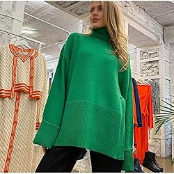Women's Oversized Turtleneck Sweater Long Sleeve