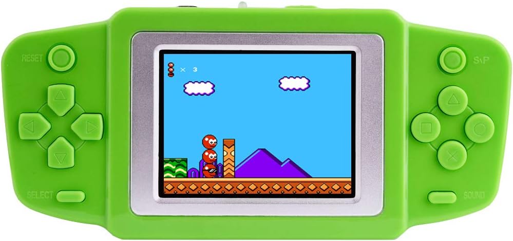 ZHISHAN Kids Classic Retro Game Handheld Portable Video Console Rechargeable Player 2.5"LCD 8 Bit 268 in 1 games (Green)