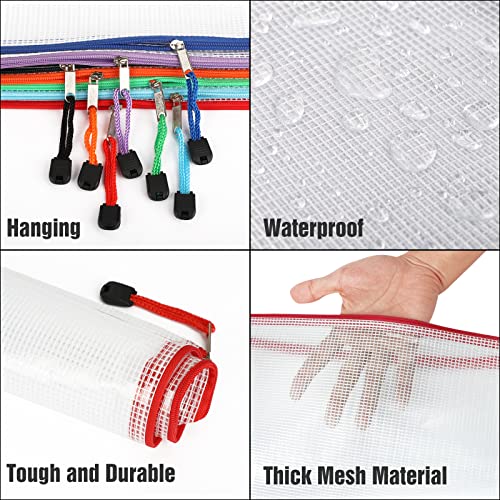 EOOUT 24pcs Mesh Zipper Pouch Zipper Bags, Puzzle Bag for Organizing