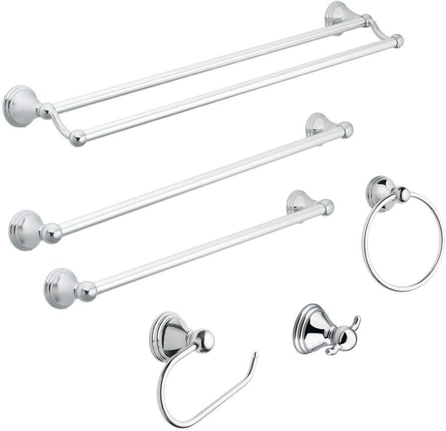 Moen DN8418BN Preston Collection 18-Inch Single Bathroom Towel Bar, Brushed Nickel - Bathroom Accessories - 
