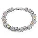 Katon White Gold Plated Round-Cuti Zirconia Tennis Bracelet, 6.88’’