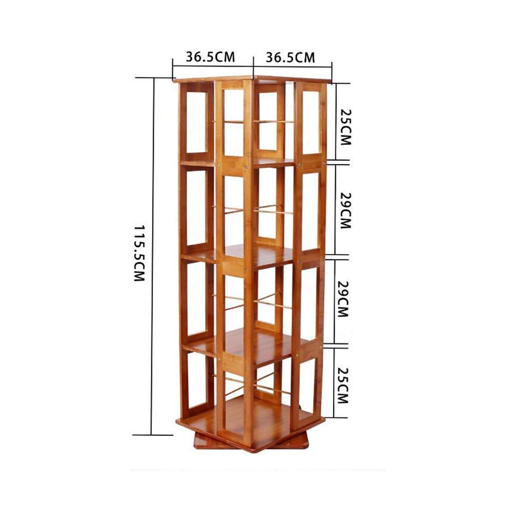 Amazon Com Jjl Solid Wood Rotating Bookshelf Table Bamboo