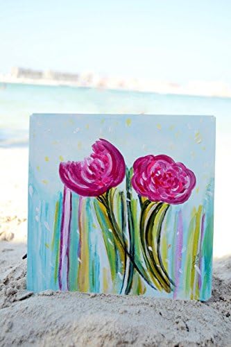 "La Fleurette Rosé" Original Abstract Floral Painting, Botanical Art Bouquet, Bedroom Decor, Wall Art, Canvas Art, Acrylic Flowers, Still Life Art, Floral Painting, Bride's Gift, Housewarming Gift