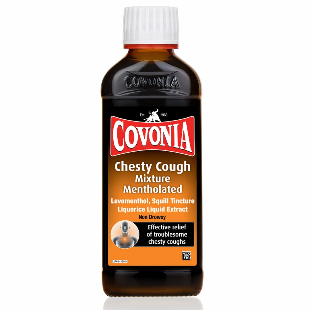 Covonia Chesty Cough Mixture mentholated 150ml effective relief of troublesome chesty cough