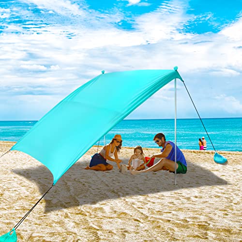 Beach Tent Sun Shelter Sunshade, UPF50+ Beach Canopy for People