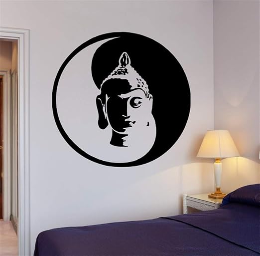 wandaufkleber 3d Wandtattoo Kinderzimmer Bouddha Yin Yang Sticker Yoga Méditation Détente Om Zen Fenêtre En Verre Magasin Déc