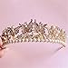 Sunshinesmile Vintage Wedding Bridal Crystal Pearl Gold Hair Accessories Headband Crown Tiara
