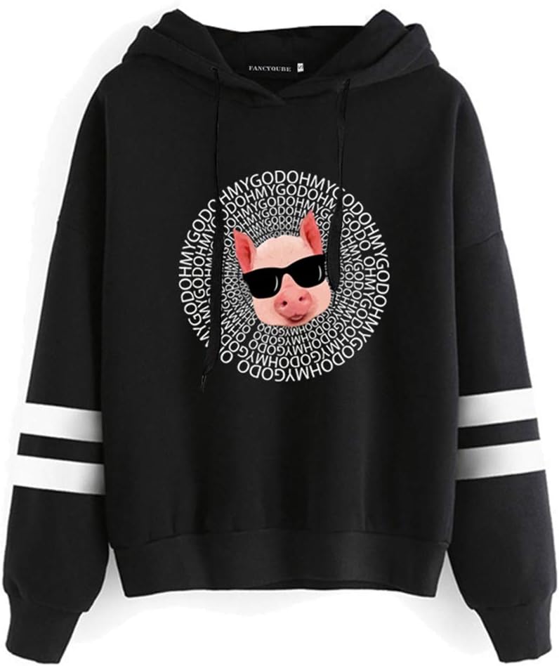 bling bling beauty Women's Funny Shane Dawson Oh My God Pig Hoodie Sweatshirt T-Shirt Pullover Tops