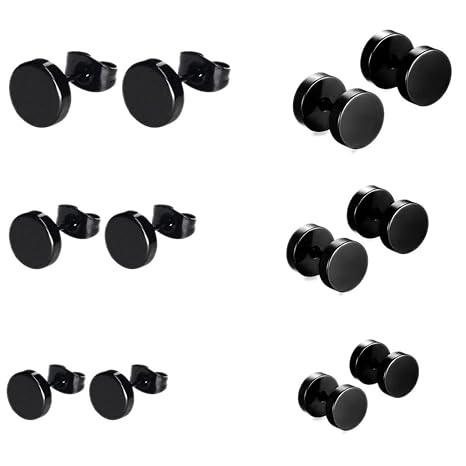 Leaptech Edelstahl Herren Ohrstecker Creolen Tunnel Ohrringe für Damen Fakeplug Fake Plug Ohrringe Edelstahl Herren Pierced E