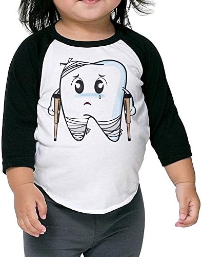 Saroyan Cute Cartoon Decay Tooth Toddler Raglan T-Shirts Baseball Tee 3/4 Sleeve 2 Toddler