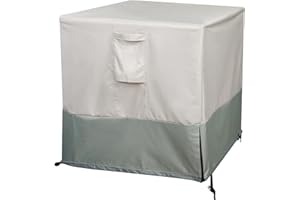 DTRK Central Air Conditioner Covers for Outside Units, Waterproof Windproof Heavy Duty Large AC Covers Square for Winter Outdoor Protection (36x36x39inches)