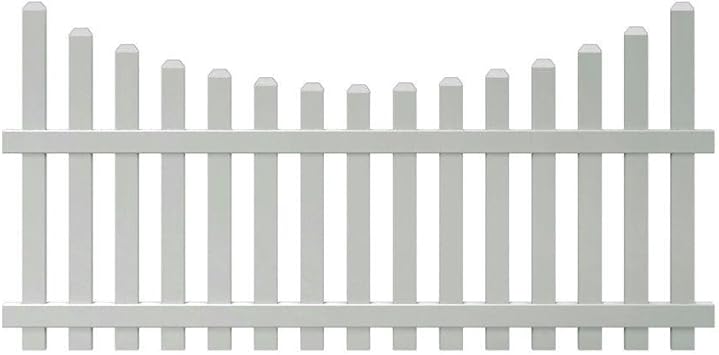 4 Ft X 8 Ft Vinyl Glendale Scalloped Top Spaced Picket Fence Panel With 3 In Dog Ear Pickets Unassembled Amazon Com