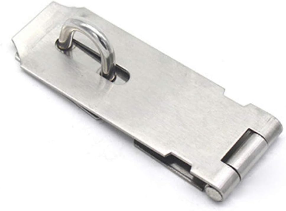5 Inch Door Hasp Latch Lock, 304 Stainless Steel Padlock Hasp Clasp, Solid and Durable Safety Door/Cabinet Holder, Thickness 2mm, Brushed Finish - - 
