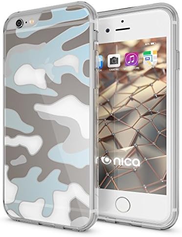NALIA Camouflage Cover compatible with iPhone SE 2020/8 / 7 Case, Slim Protective Silicone Skin with Reinforced Back & Bumper Army Design, Shockproof See Through Mobile Protector, Color:Transparent
