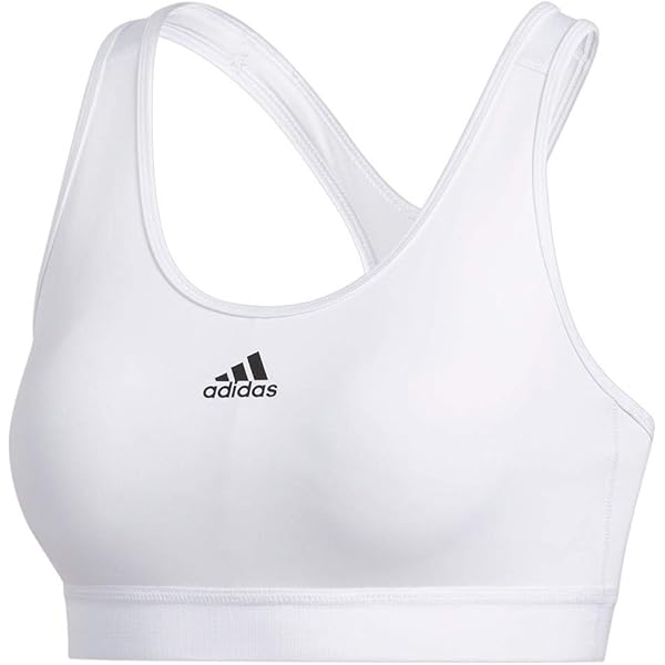 アディダス レディース スポーツブラ adidas Women's Believe This Core Sports Bra - White adidas Women's Believe This Bra White/Black X-Small at Amazon