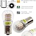 Alopee 1156 LED Bulb Amber 10-30V DC 1156 Bulb Replacement for 1141 1003 7506 P21W Blinker Light, Turn Signal Bulb 3014 Chips, Non Polarity, Pack of 2