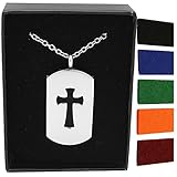AromaRain Cross Diffuser Necklace - 316L Stainless Steel Essential Oil Necklace For Aromatherapy - Includes Pads and 24