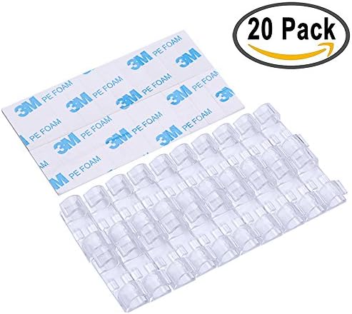 20 Pieces Self-Adhesive Cable Clips Pads, Organize Cords and Wires for a Clean, Beautiful Home or Office