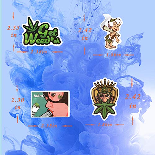 Weed Stickers for Laptop, 100pcs Marijuana Stickers for Teen, Adults, Waterproof Stickers for Water Bottles, Hydro Flask, Computer, Phone Case, Vinyl Stickers Decals