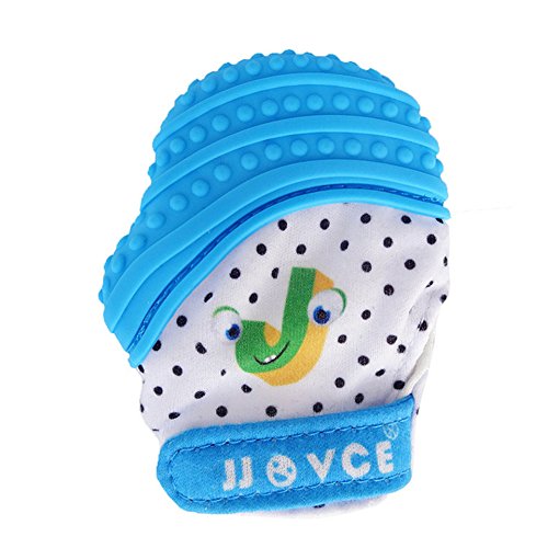 Silicone Baby Teether Mitten, Junda Teething Toys Teething Glove BPA FREE with Hygienic Travel Bag Great Baby Shower Gif
