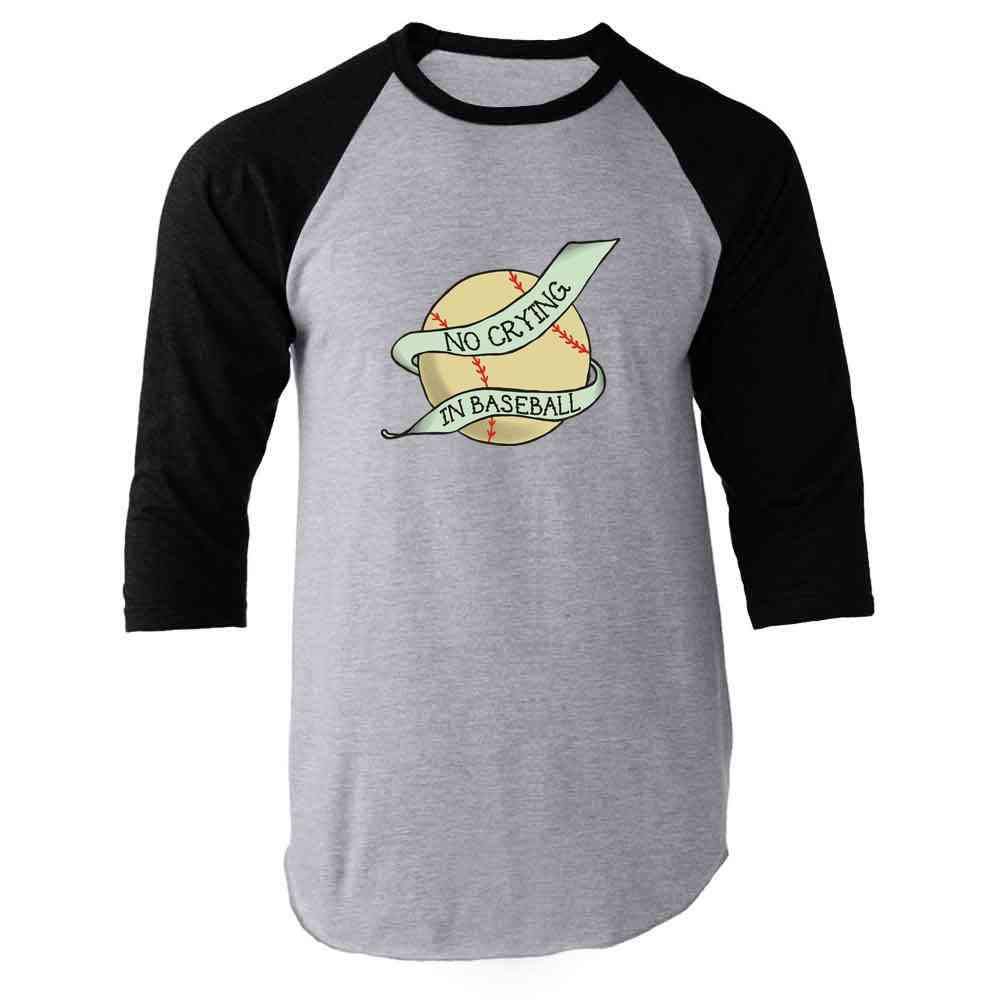 No Crying In Baseball Retro Tattoo Raglan Baseball T Shirts